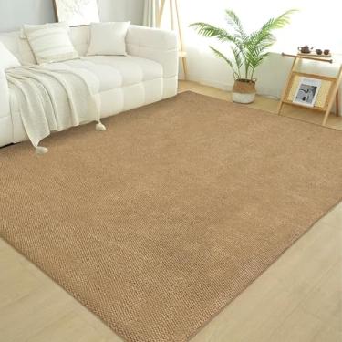 Imagem de USTIDE Tapete de juta sintética de 1,5 m x 18 m, tapete de fibra natural para sala de estar, quarto, antiderrapante, antiderrapante, lavável