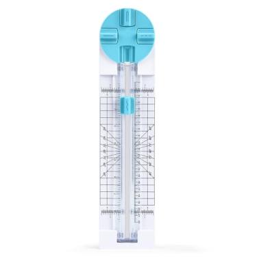 Imagem de CIMERAC Cortador de papel artesanal: Ferramenta de scrapbooking multifuncional de 4 estilos com lâminas de discagem retas, onduladas, pontilhadas, perfuradas, vincos para cortar cartolina, cupons,