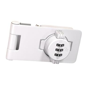 Imagem de IEUDNS Fechadura de combinação de armário com parafuso, trava de segurança com senha para banheiro, fecho rotativo, sem chave, para garagem, ambiente externo, Branco