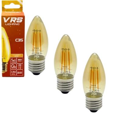 Imagem de Lâmpada Filamento LED C35 Decorativa Retrô Vintage Âmbar Bivolt (Kit 3 Unidades)