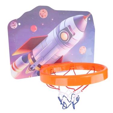 Imagem de Mini cesta de basquete, cesta de basquete para montagem na parede, cesta de basquete suspensa de plástico, aro de basquete de altura ajustável, cesta de basquete interna (Estilo B)