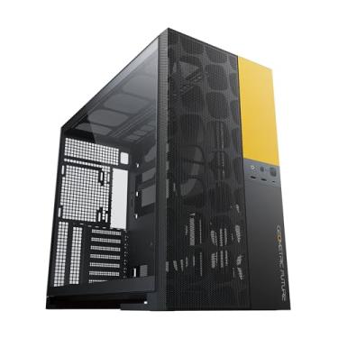 Imagem de Gabinete Gamer Geometric Future Model 5 Vent Preto e Amarelo Sem Fans GEO-M5V-BY
