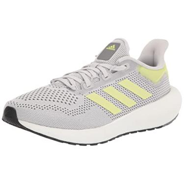 Imagem de adidas Tênis de corrida unissex adulto Pureboost 22, Cinza trapé/Limão Pulso/Preto, 5 Women/4 Men