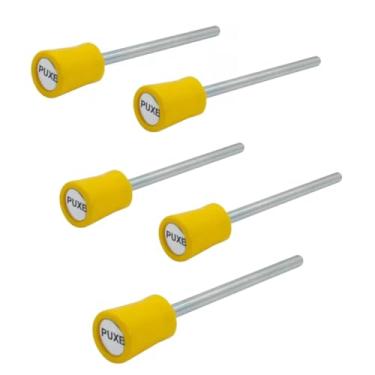 Imagem de Kit 5 Pinos De Carga Amarelo Engate Com Imã Para Pesos Academia