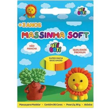 Imagem de Massinha de Modelar Soft Utiguti Estojo 06 Cores - 90g