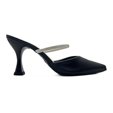 Imagem de Sapato Feminino Scarpin Salto Alto Aberto Com Strass 124 (Preto, BR, Adulto, Numérico, 34)