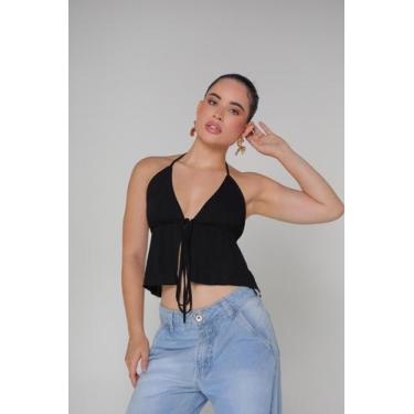 Imagem de Blusa Batinha Feminina Boho Bata Fesquinha Cropped Verão - NoBrand, Ma