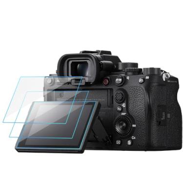 Imagem de ADQQUI Vidro temperado A1 II compatível com câmera Sony Alpha 1 II / A7R5 A7R V, protetor de tela de dureza 9H, acessórios antiarranhões (pacote com 3)