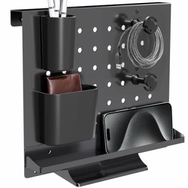 Imagem de VIVO Pegboard de mesa independente de aço, linda placa de pino de 30 x 25 cm com acessórios, montagem de parede opcional, preto, PP-DK04F