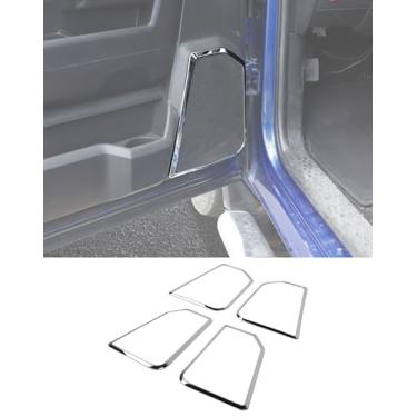 Imagem de Moldura de acabamento da tampa do alto-falante da porta interior para Dodge Ram 1500 2010-2017 acessórios interiores de carro, cromado