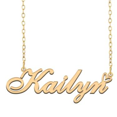 Imagem de A168A Colar de nome personalizado personalizado personalizado colar de nome banhado para mãe filha amizade feminino dia dos namorados aniversário de Natal ano novo, Metal, Sem pedras preciosas