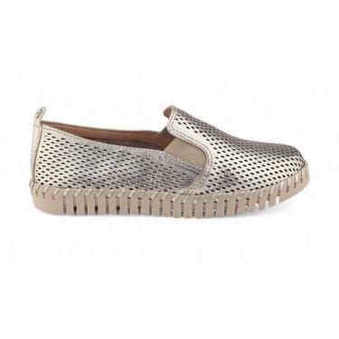 Imagem de Sapatênis Mocassim Feminino Bottero 354317 Metalizado Slip On