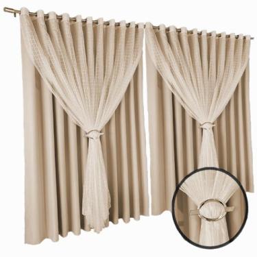 Imagem de cortina blackout Fiori em tecido 6,00 x 2,80 c/voal branco - Bravin Co