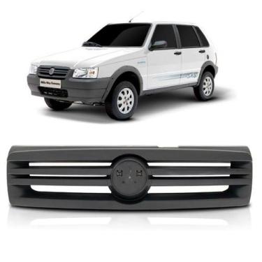 Imagem de Grade Radiador Uno 2009 2010 2011 Preto Sem Friso Emblema - SP ACESSÓR