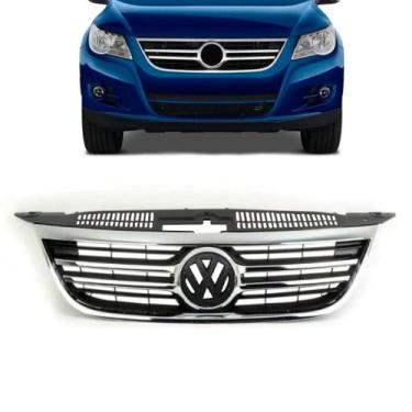 Imagem de Grade radiador tiguan 2007 2008 2009 2010 2011 com frisos cromados - S