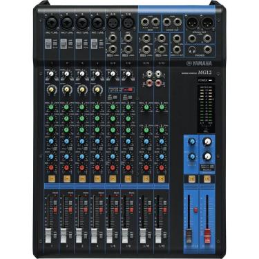 Imagem de Mesa De Som Yamaha Mg12 Analógica 12 Canais Bivolt Preta