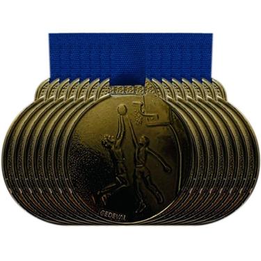 Imagem de Kit 200 Medalhas Basquete Esportiva Escola Participação 35mm bronze