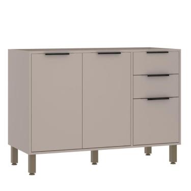 Imagem de Balcão De Pia Sem Tampo 120 Cm 2 Portas E 3 Gavetas Stylo Luciane Móveis cinammom