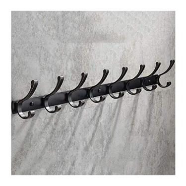 Imagem de Rack organizador de cabide de parede gancho de liga de zinco gancho de entrada para casaco de parede cabide de casaco de parede (preto) suporte de chapéu e guarda-chuva (tamanho: F)