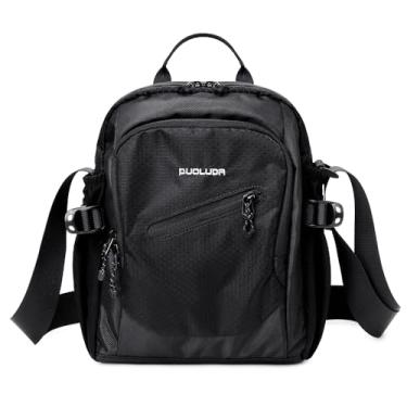 Imagem de DUOLUDA Bolsa Transversal Esportiva, De Ombro Para Atividades Ao Ar Livre, Mensageiro Unissex, 10,2'' X 7,8'' 3,5'', Pequena, Leve, Viagem Esportiva (Preta)