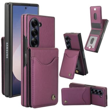 Imagem de Asuwish Capa de telefone para Samsung Galaxy Z Fold 6 5G 2024 carteira com suporte para cartão de crédito capa de couro com bloqueio de RFID acessórios para celular ZFold6 Z6 G Fold6 6Z capas