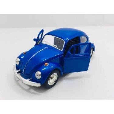 Imagem de Carrinho De Ferro Miniatura Fusca Metal  Escala 1:32 - RMZ, Azul