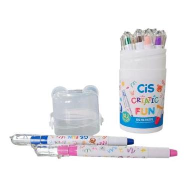 Imagem de Giz De Cera retratil Color Gel 12 Cores Aquarelável Cis