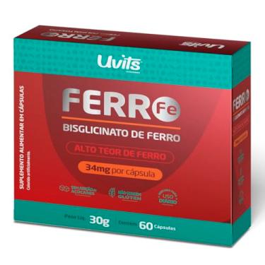 Imagem de Ferro Bisglicinato 60 Capsulas - Uvits