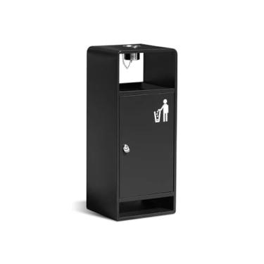 Imagem de Lixeira para Área Externa Lata de lixo interna/externa, lata de lixo quadrada do metal do lance lateral com abertura em ambos os lados, lata de lixo comercial do agregado familiar moderno Lixeira para