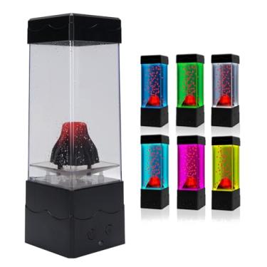 Imagem de Lâmpada vulcânica, Luz de noite vulcânica de erupção de cor LED para Sala de estar Quarto Escritório, Luz decorativa do humor do brilho ajustável para Crianças e Adultos (Preto)