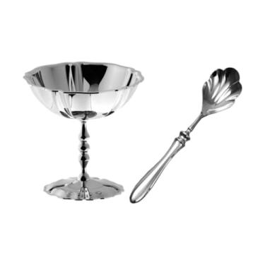 Imagem de Ｂｅｓｇａ Iceless aço de aço Creme de iogurte xícara de sundae tigela foto suporte alto de vidro de haste com colher para aniversários pub, Tipo de Lótus