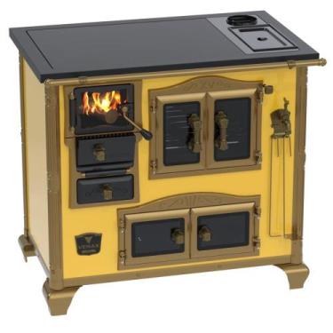 Imagem de Fogao a Lenha Venax n 2 Imperador Premium Caldeira Amarelo, SAIDA DIRE