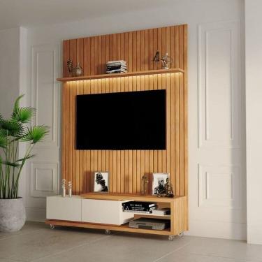 Imagem de Rack Nobre com Painel para Tv até 75 Polegadas Evolution Carvalho Oro / Off White