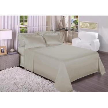 Imagem de Jogo de Cama Casal 4 Peças 600 Fios 100 Algodão Linha Premium Macio - 