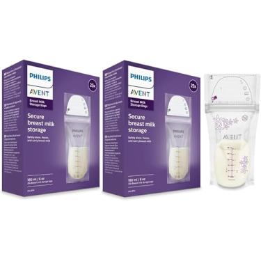 Imagem de Sacos de Armazenamento de Leite Materno Philips Avent Transparentes 50 unidades de 180ml