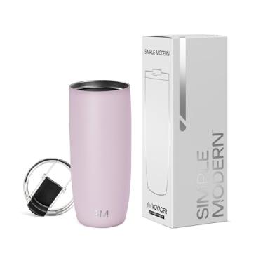 Imagem de Simple Modern Caneca de café de viagem com tampa flip | Garrafa térmica reutilizável isolada de aço inoxidável para café gelado | Presentes para mulheres e homens para ele | Coleção Voyager | 590 ml |