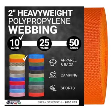 Imagem de Strapworks Correias de polipropileno pesado – Correia de poliéster resistente para reparo de equipamentos de bricolagem ao ar livre, 5 cm x 9 metros – Ouro amarelo