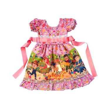 Imagem de Vestido Caipirinha Festa Junina Com Forro São João - Kids, ROSA CLARO,