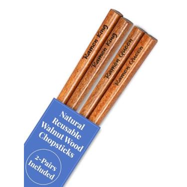 Imagem de ELMA VADA STUDIO Conjunto De Pauzinhos Madeira Reutilizáveis, Presente Engraçado, Chineses, Sushi Japonês, Presentes Para Festa Casamento, Chá Panela, Agradecimento, Lembrancinhas Convidados (2 Pare