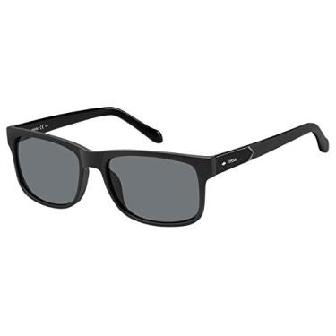 Imagem de Fossil Men's Fos3061s Rectangular Sunglasses, Matte Black/Gray, 57 mm