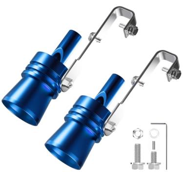 Imagem de Rothergli Apito Sonoro Para Turbo De Carro, Intensificador Escapamento, Turbina Apitos Escapamento (Xl - 2 Peças) (Azul)