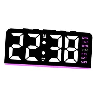 Imagem de Ｂｅｓｇａ Despertador digital LED com luz noturna decorativa portátil versátil para sala de estudo, escritório, fazenda, casa, ornamento, Luz Rosa