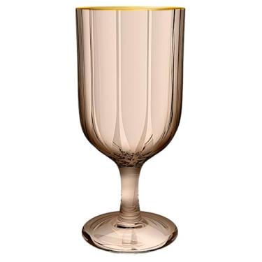 Imagem de Jogo de 6 taças Refinatto em cristal ecológico com borda dourada 330ml A17cm caramelo