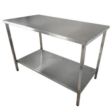 Imagem de Mesa Aço Inox Industrial 180x70x90 cm Plano Liso Nortinox