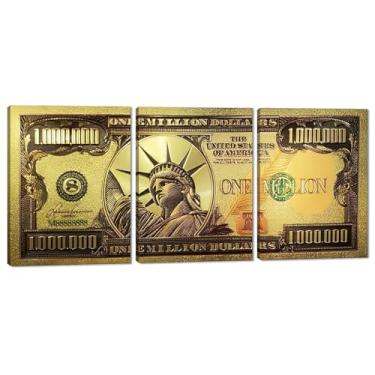 Imagem de Yatsen Bridge Arte de parede em tela de dinheiro colorida dourada motivacional grande pintura de pôster vintage para decoração de casa e escritório sala de estar arte emoldurada pronta para pendurar