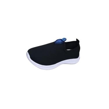 Imagem de Tenis Calce Fácil Infantil Menino Menina Kids Neoprene Escola (Preto, BR, Criança de 4 a 8 anos, Numérico, 31)