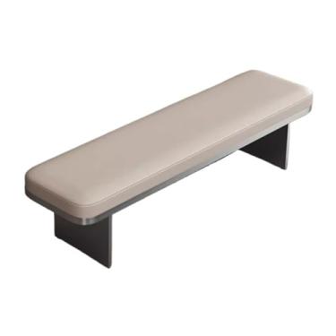 Imagem de LICONG-2019 Banqueta de extremidade de aço inoxidável banquinho para pés para sofá doméstico banco de cabeceira cadeira de jantar leve luxo alto grau banco longo banco longo (160 * 40 * 40 cm)