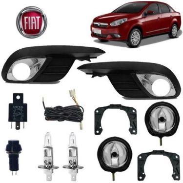 Imagem de Kit Farol Milha+Moldura Grand Siena 2014 H1 Completo - BWR