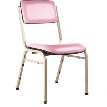 Imagem de Cadeira Empilhável Para Auditórios Linha Hotel Smart Rosa - DESIGN OFF
