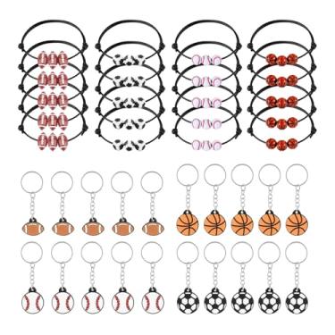 Imagem de PEUTIER Lembrancinhas De Festa Esportiva - 40 Peças: Chaveiros, Pulseiras E Presentes Com Tema Esportivo